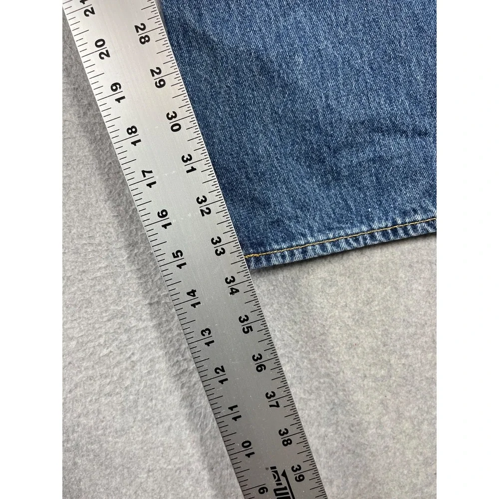 Levis Premium 501 Button Fly Jeans Mens 36x34 Blue Big E Original Straight Leg